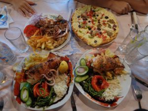 Calmar, calmar farci, gyros, pizza